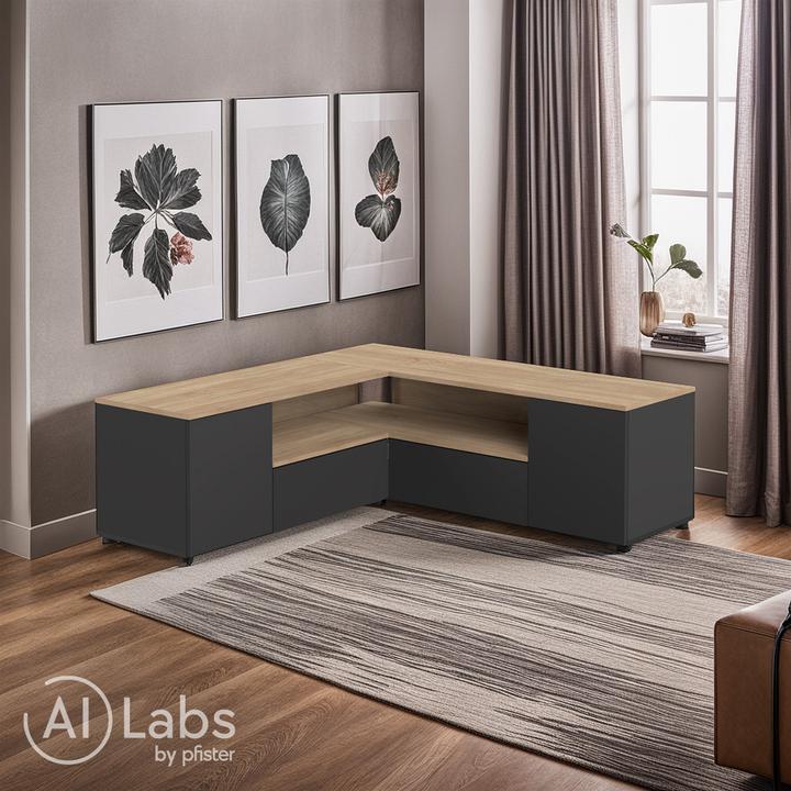 Produktbild Temahome Angle TV Stand black and oak (40 x 46 cm)