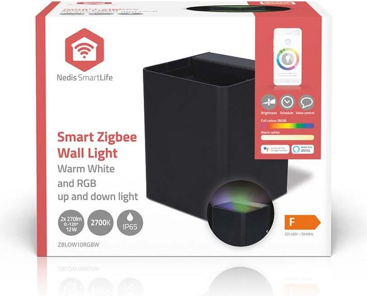 Image du produit Nedis Lampe d'extérieur Smartlife | 2 x 270 lm | Zigbee 3.0 | 12 + 4 W | RGB / blanc chaud | 2700 K | (540 lm, IP65)