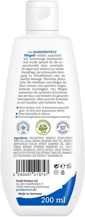 Actual product image Paediprotect Baby care oil 200 ml
