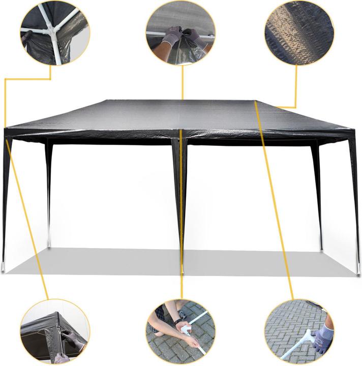 Actual product image Wiltec Pavilion 3x6m in grey with UV protection 50+ Garden pavilion Party tent Camping (600 cm, 300 cm)