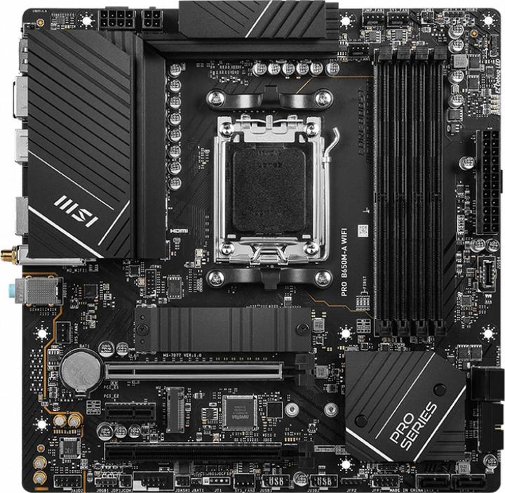 Actual product image MSI Pro B650M-A WIFI (AM5, AMD B650, mATX)
