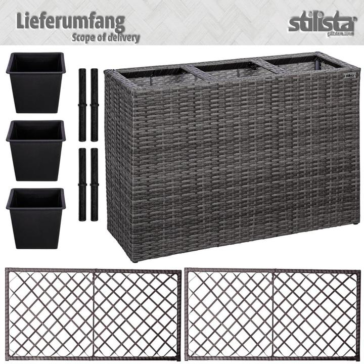 Actual product image Stilista 3-seater planter with trellis