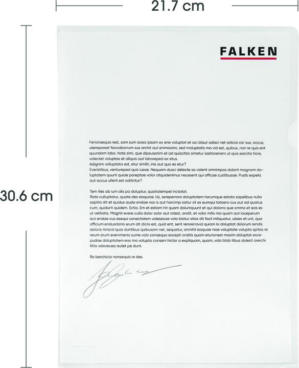Produktbild Falken 100 Sichthüllen DIN A4 transparent genarbt 0,12 mm (A4, 100 x)