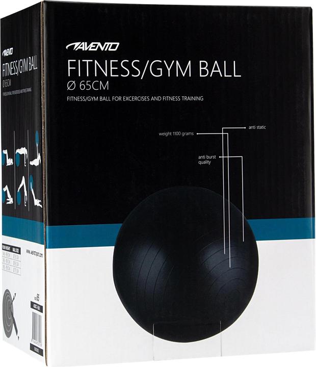 Image du produit Avento gymnastic ball, black, 65cm in diameter (65 cm)