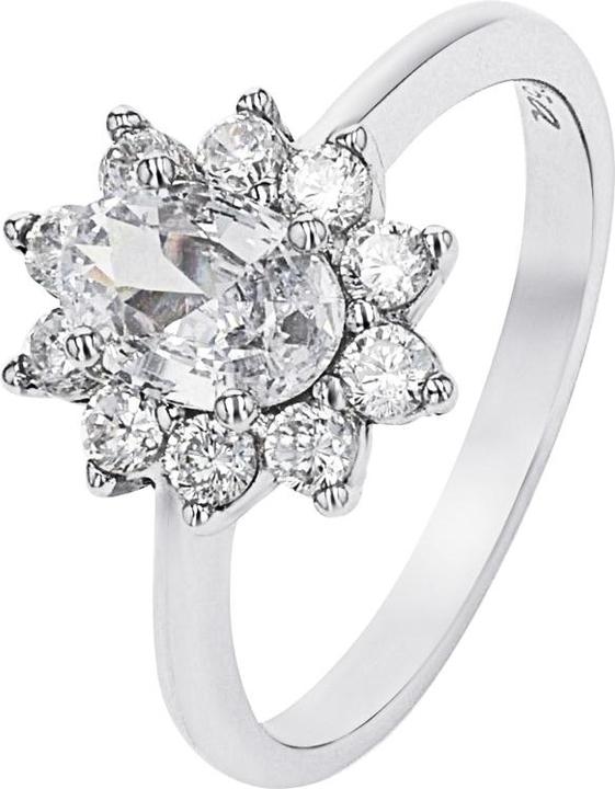 Produktbild Amor Ringe für Damen, 925 Sterling Silber, Zirkonia synth. | Blume (54, 925 Silber)