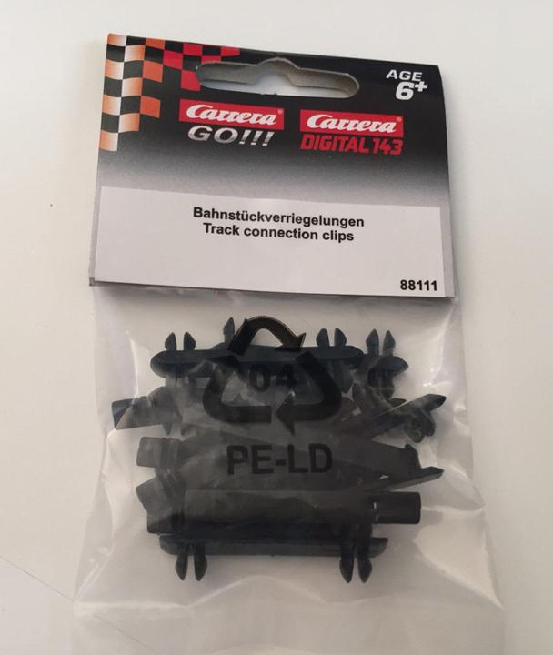 Actual product image Carrera GO!!! Rail connection clips