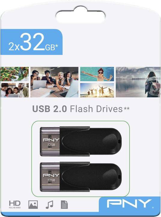 Actual product image PNY Attache 4 (2-Pack) (32 GB, USB 2.0, USB-A)