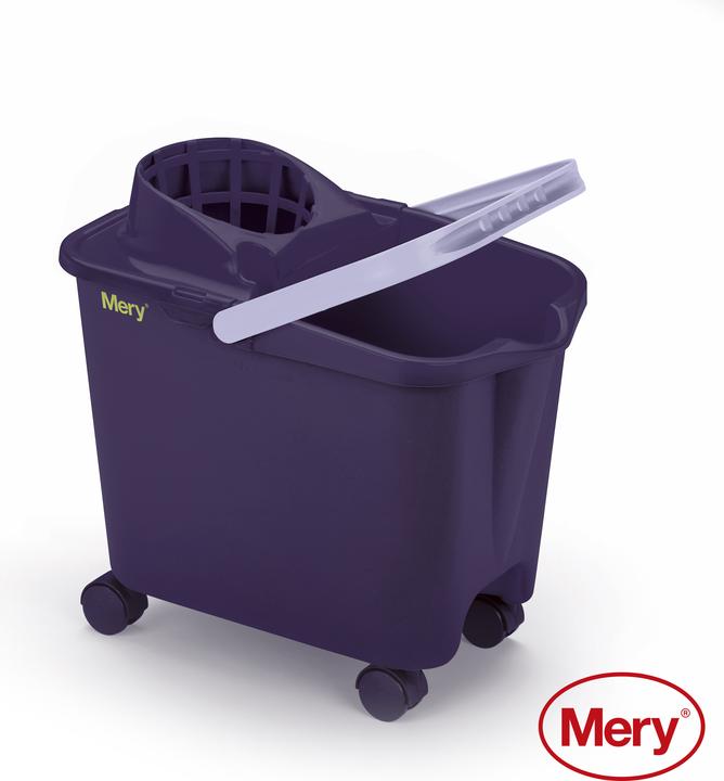 Produktbild Mery Mop-Eimer mit Schwenkrädern und breitem Trocknungsgestell Lila 14 Liter (1 Stk.)