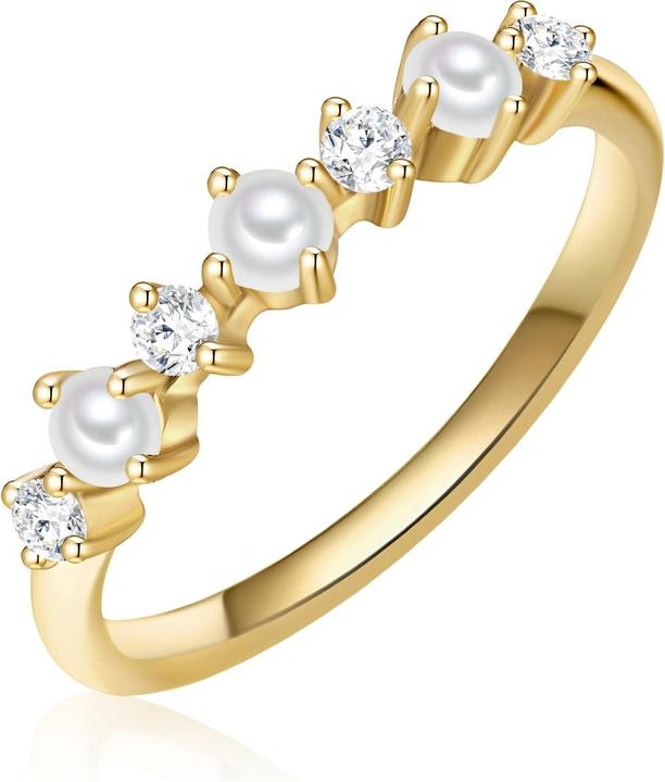 Glanzstücke München Damen Sterling Silber Zirkonia Süsswasser-Zuchtperle gelbgold - 31510