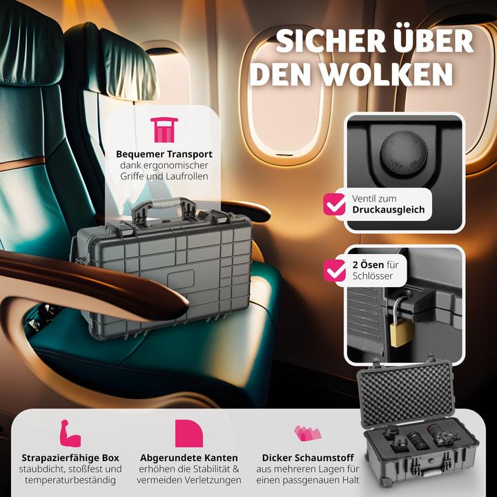 Actual product image tectake Wheeled Transport Case with Telescopic Handle (Photo case, 27 l)