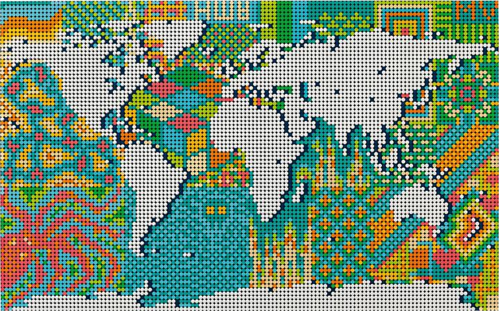 Produktbild LEGO Weltkarte (31203, LEGO Art, LEGO Seltene Sets)