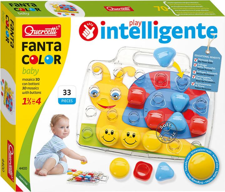 Actual product image Quercetti Peg Mosaic FantaColor Baby Starter Set (33 pcs)