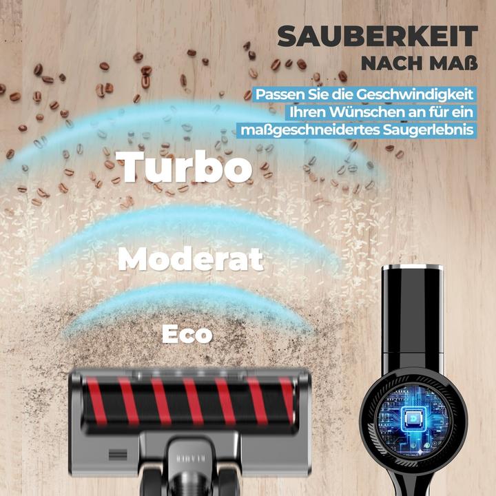Actual product image KLAMER Akkustaubsauger, 420 Watt, 1 Akku und mit verschiedenen Aufsätzen