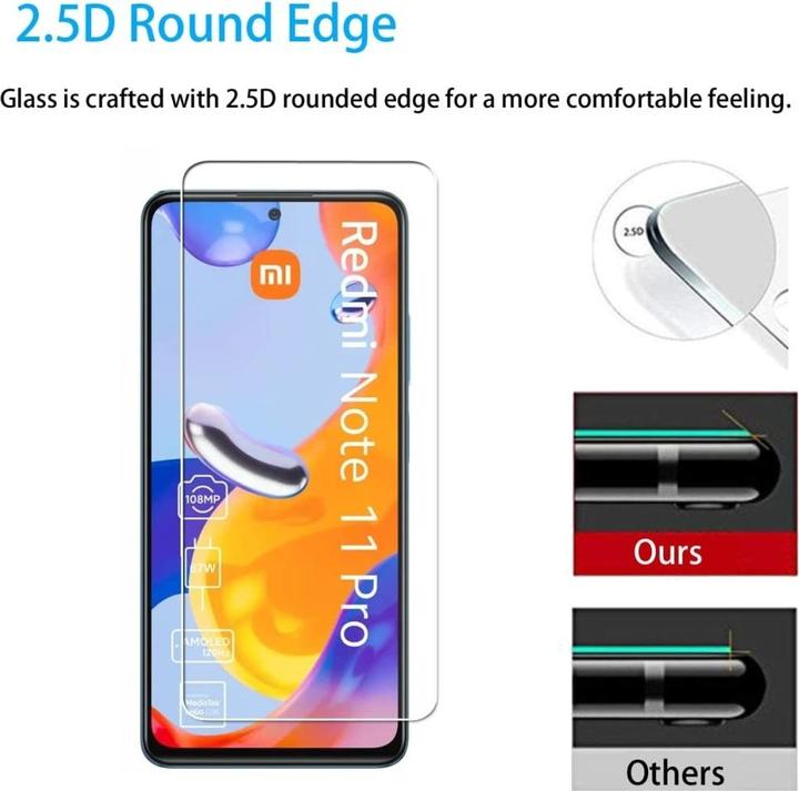 Actual product image Screenguard Xiaomi Redmi Note 11 Pro Protective Glass Film Case Friendly Design (1 Piece, Xiaomi Redmi Note 11 Pro)