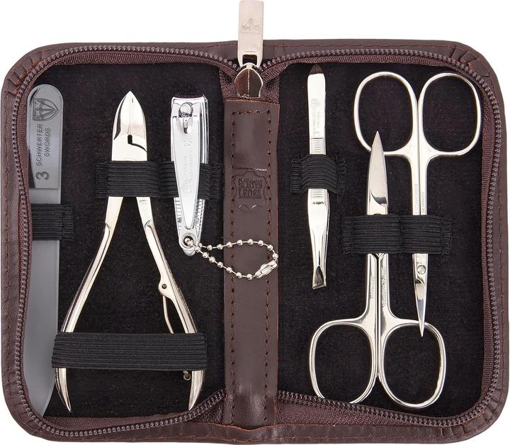 Immagine prodotto Kellermann Set manicure Verona, 6 pezzi, marrone, vera pelle