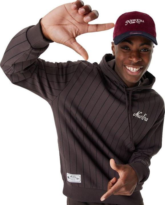 New Era Oversized Fleece Hoody - PINSTRIPE braun - XXL (XXL)