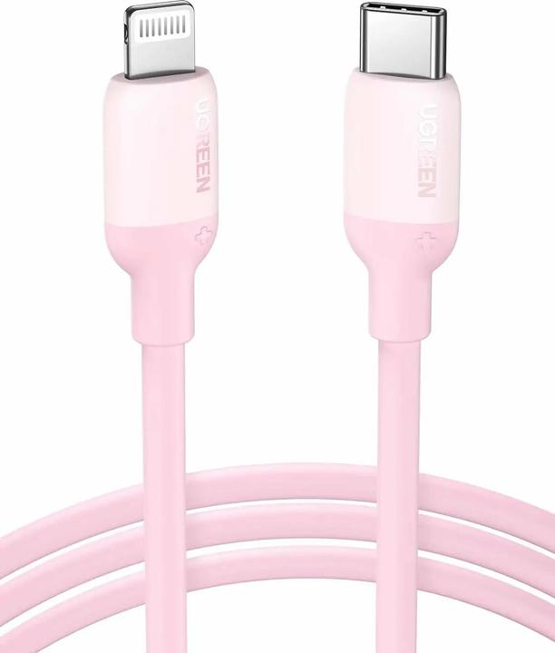 Produktbild Ugreen fast charging cable USB Type C - Lightning (MFI certified) chip C94 Power Delivery 1m pink (60625 US (1 m, USB 2.0)