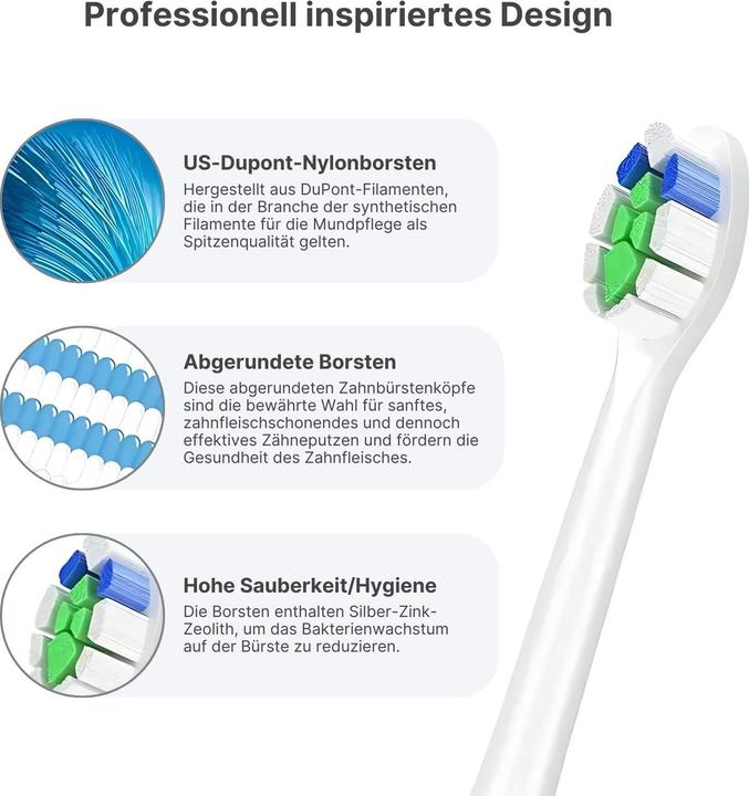 Actual product image Hermex Sonic toothbrush Alternative toothbrush head for Philips Sonicare W2 (8 x)