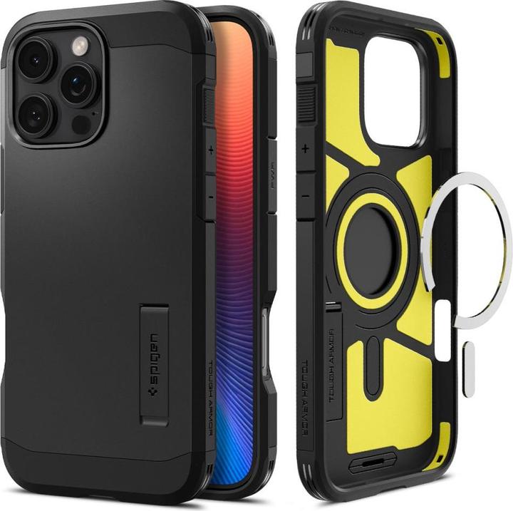 Actual product image Spigen Tough Armor MAG iPhone 16 Pro Max MagSafe czarny/black ACS08013 (Apple iPhone 16 Pro Max)