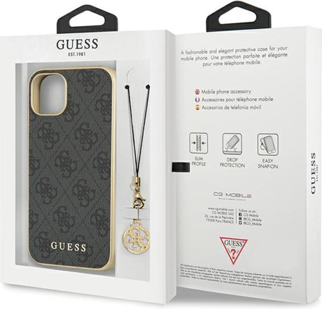 Image du produit Guess GUHCP14SGF4GGR iPhone 14 6.1" szary/grey hardcase 4G Charms Collection (Apple iPhone 14)