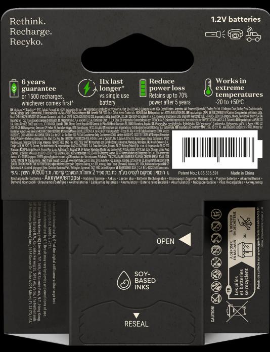 Produktbild GP Batteries ReCyko Pro (4 Stk., AAA, 800 mAh)