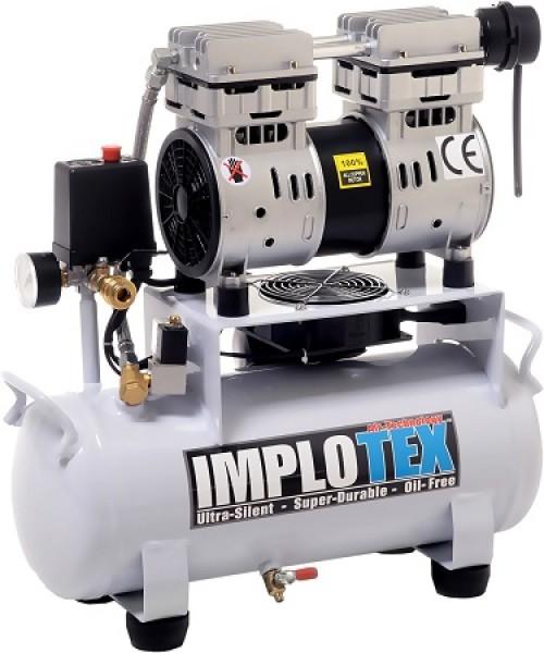 Actual product image Implotex - Flüsterkompressor 850W, 14L, 55dB leise, ölfrei Compressor inkl. Ausblaspistole und Druc (8 bar, 14 l)