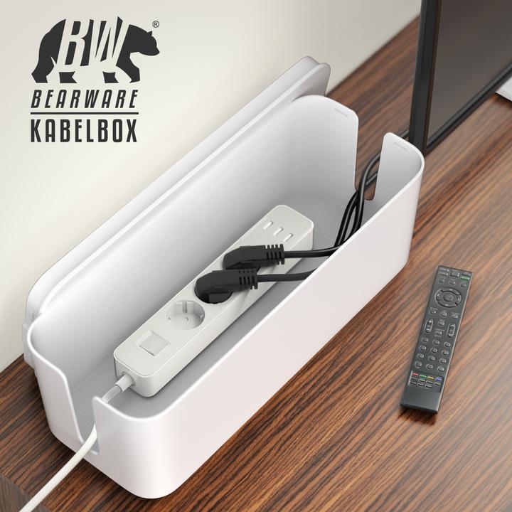 Immagine prodotto Bearware Set di box per cavi, 2 dimensioni, plastica, piedini in gomma, gestione dei cavi, per ciabatte, box