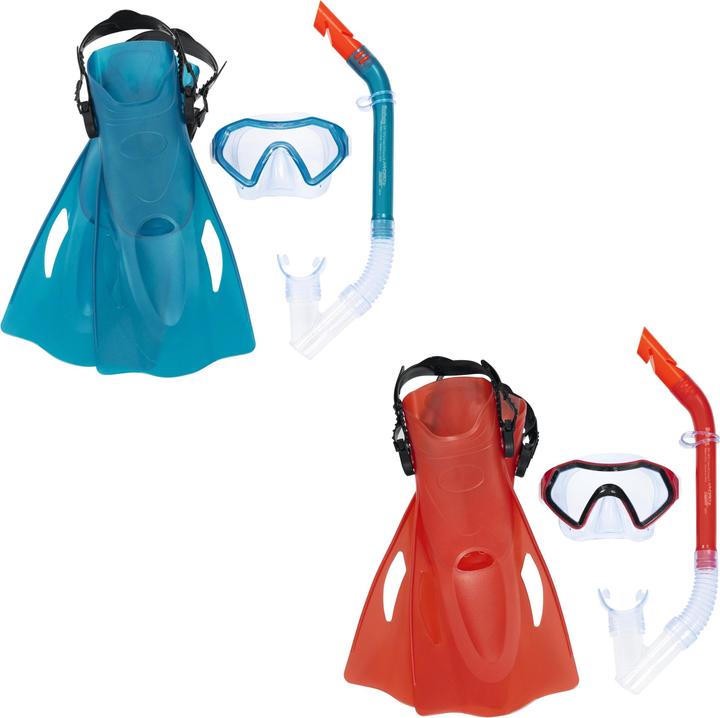 Image du produit Bestway Kit de plongée pour enfants avec masque rouge, ailerons et tube, 25046