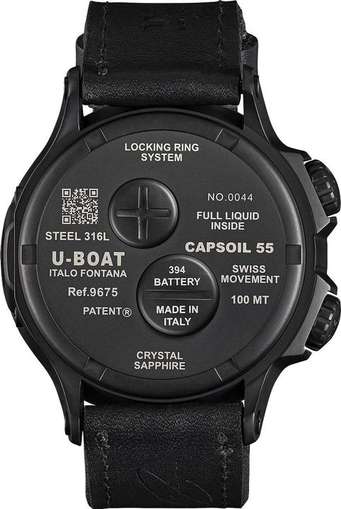 Actual product image U-Boat 9675 Capsoil Doppioempo DLC GMT (Analogue wristwatch, 55 mm)