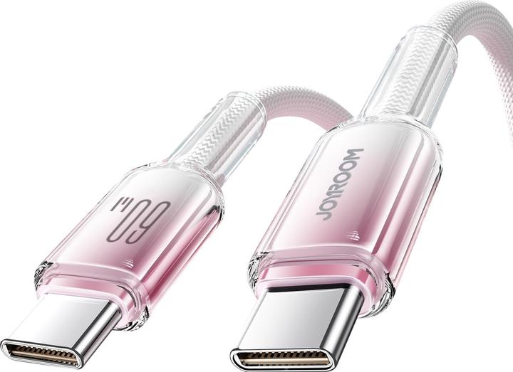 Actual product image Joyroom S-A42 Crystal Clear Series Fast Charging Data Cable Type-C to Type-C 60W 1.2m White (1.20 m)