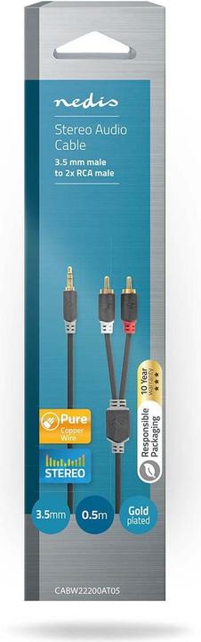 Image du produit Nedis Câble audio stéréo jack 3,5 mm (0.50 m)