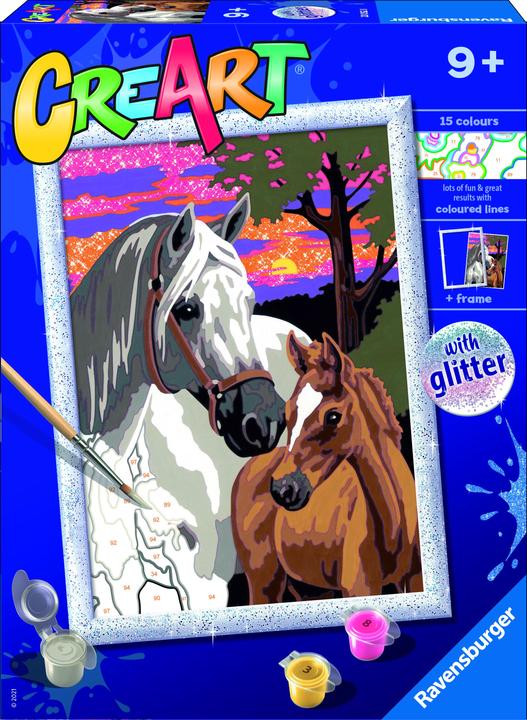 Actual product image Ravensburger CreArt Sunset Horses