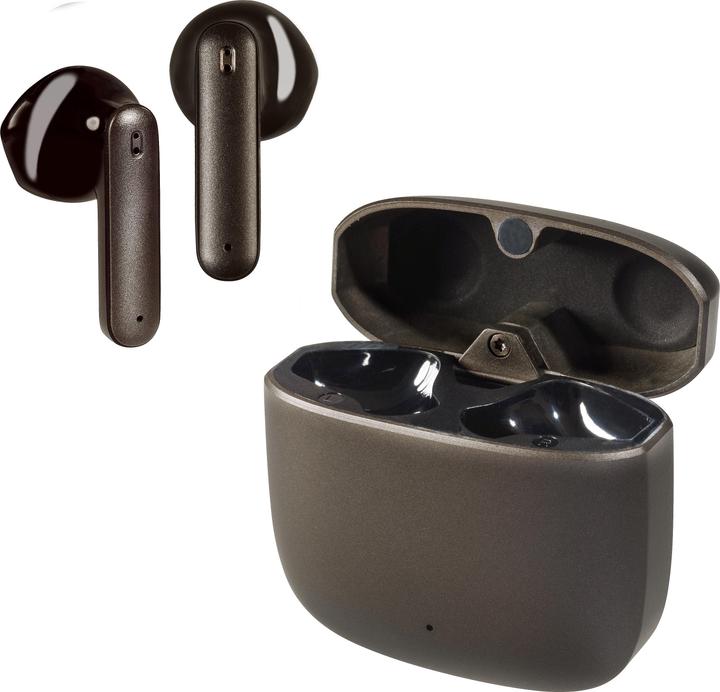 Immagine prodotto Vivanco Auricolari Bluetooth True Wireless, custodia in metallo, modalità a bassa latenza, antracite (180 h, Senza fili)