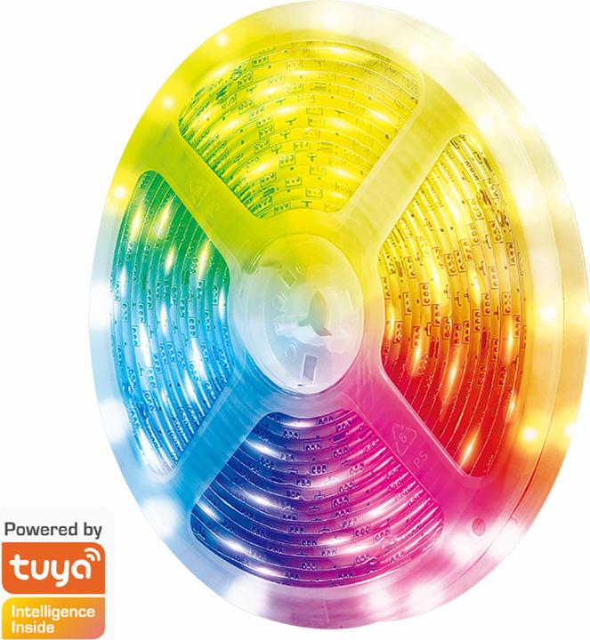 Produktbild LogiLink Wi-Fi Smart RGB+W-LED-Band, selbstklebend, Tuya kompatibel, 5 m (500 cm, Indoor)