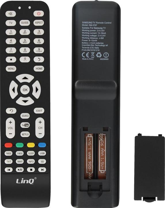 Actual product image LinQ SM-5707 Remote control (Universal remote control, Infrared)