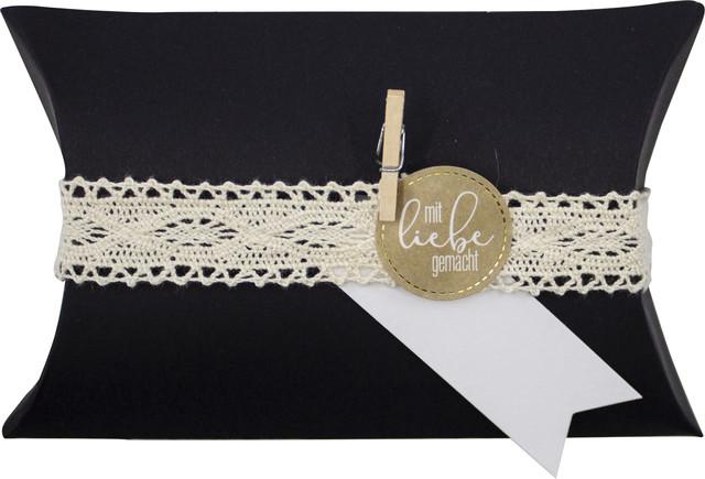 Image du produit Artoz Boîte cadeau Pillow Box noir grande 187x101mm, 6pcs (Coffret cadeau, 6 x)