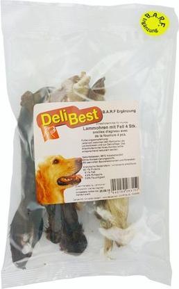 DeliBest Lammohren mit Fell 4 Stk. (Adult, 4 Stk., 100 g)