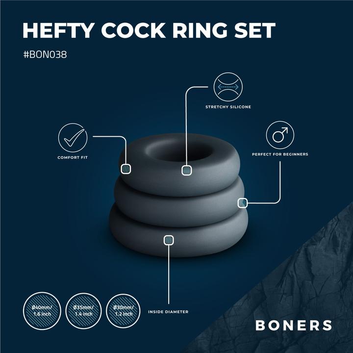 Actual product image Boners Large penis ring set (4 cm)