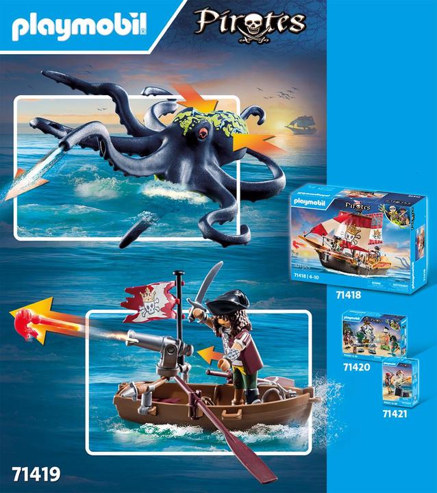 Image du produit Playmobil Combattre le poulpe géant (71419, Playmobil Pirates)