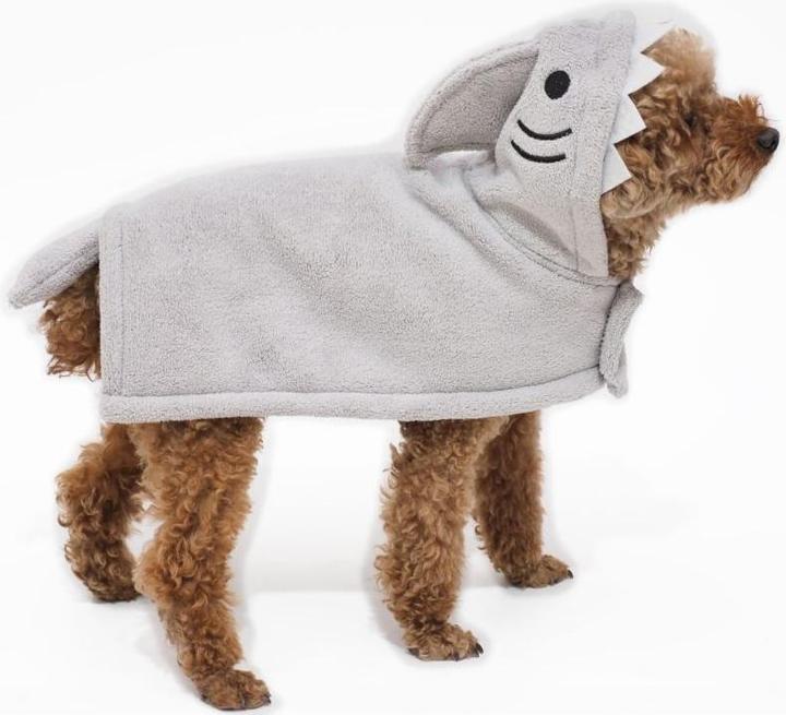 Immagine prodotto Peppy buddies Accappatoio Squalo M, Grigio, Taglia 40 cm - (69727186727) (M, Cappotto per cani)