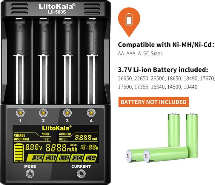 Produktbild Swaytronic Lithium-Ionen Ladegerät Lii-500S (1 Stk., Ladegerät inkl. Akku)