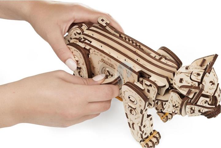 Actual product image Eco Wood Art Mechanical 3D wooden-puzzle - Kitten (natural wood)