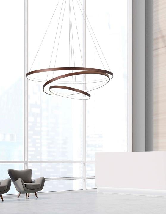 Produktbild Nova Luce FERROL LED Pendelleuchte Braun 123W Warmweiss 150x80cm dimmbar 6265004