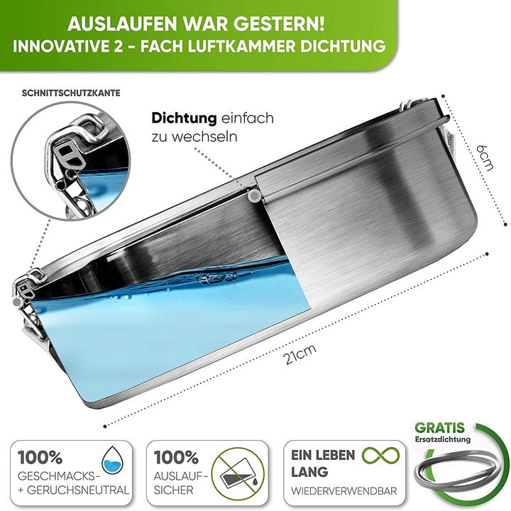 Image du produit Blockhütte Boîte à pain premium en acier inoxydable 1400ml