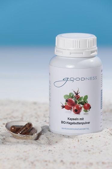 Immagine prodotto Goodness BIO-Hagebuttenpulver Kapsel 600 mg (150 Pezzo/i, Pillole, 107 g)