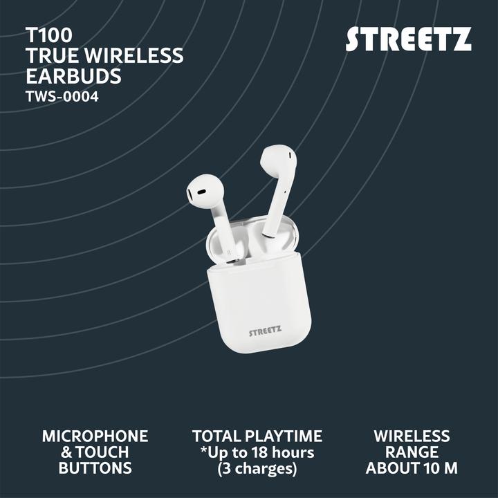 Actual product image Streetz TWS-0004 (No noise cancelling, 4 h, Wireless)