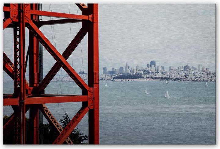Image du produit Trenddeko Effet argenté Alu Dibond - Aux portes de San Francisco (75 x 120 cm)
