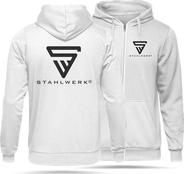 Immagine prodotto Stahlwerk Felpa con cappuccio Felpa con cappuccio e zip Bianca Taglia XXXL (3XL)