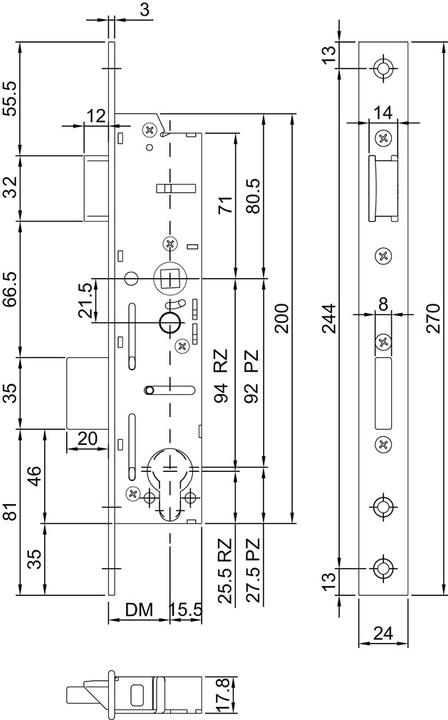 Actual product image MSL Tubular frame panic safety mortise lock DELTA 19444 PE (Mortise lock)