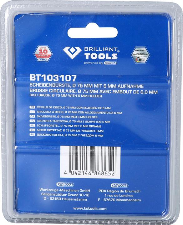 Image du produit Brilliant Tools Brosse circulaire, Ø 75 mm avec embout de 6,0 mm
